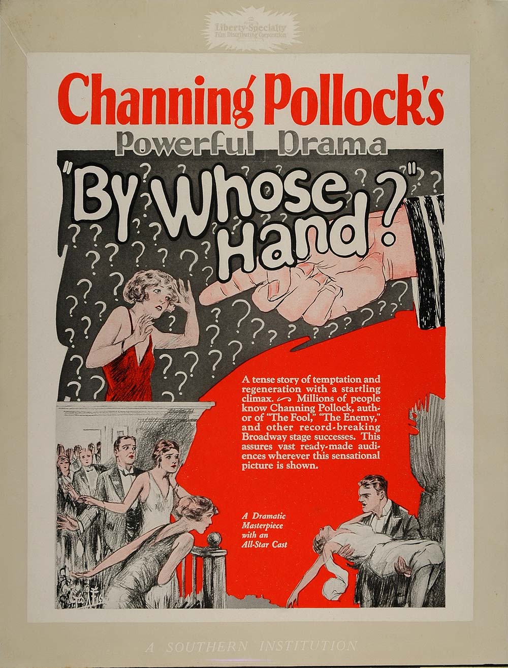 1927 Ad Silent Film By Whose Hand Lang Channing Pollock - ORIGINAL NC1