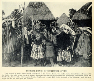 1931 Print Ceremonial Ritual Funeral Tribal Dance Southwest Africa NCAW1