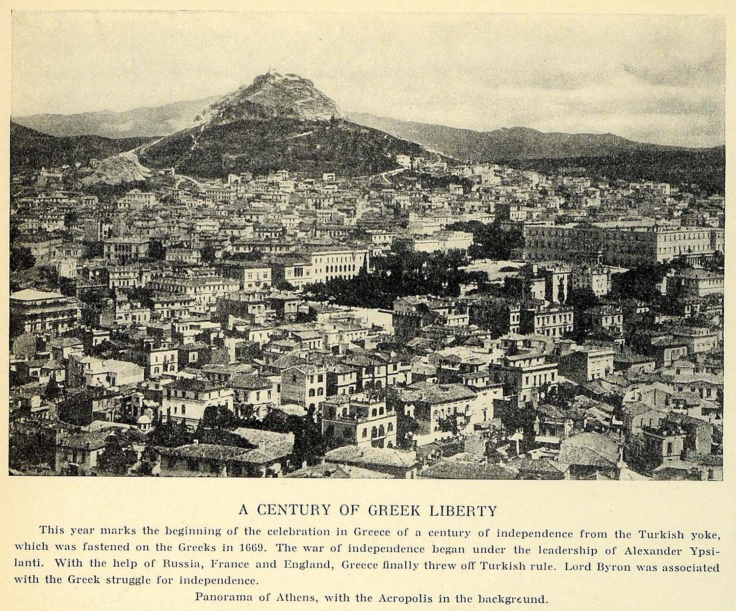 1931 Print Acropolis Athens Panoramic Cityscape Greek Architecture Greece NCAW1