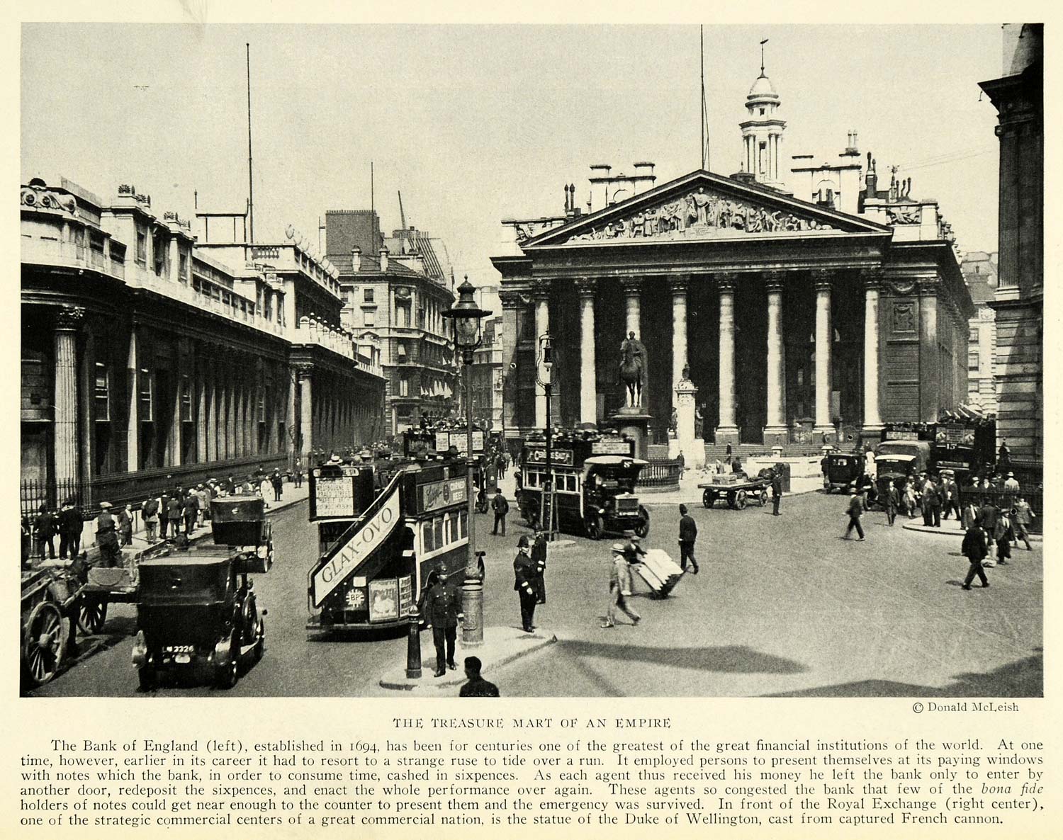 1926 Print England Bank London Royal Exchange Building Duke Wellington NGM1