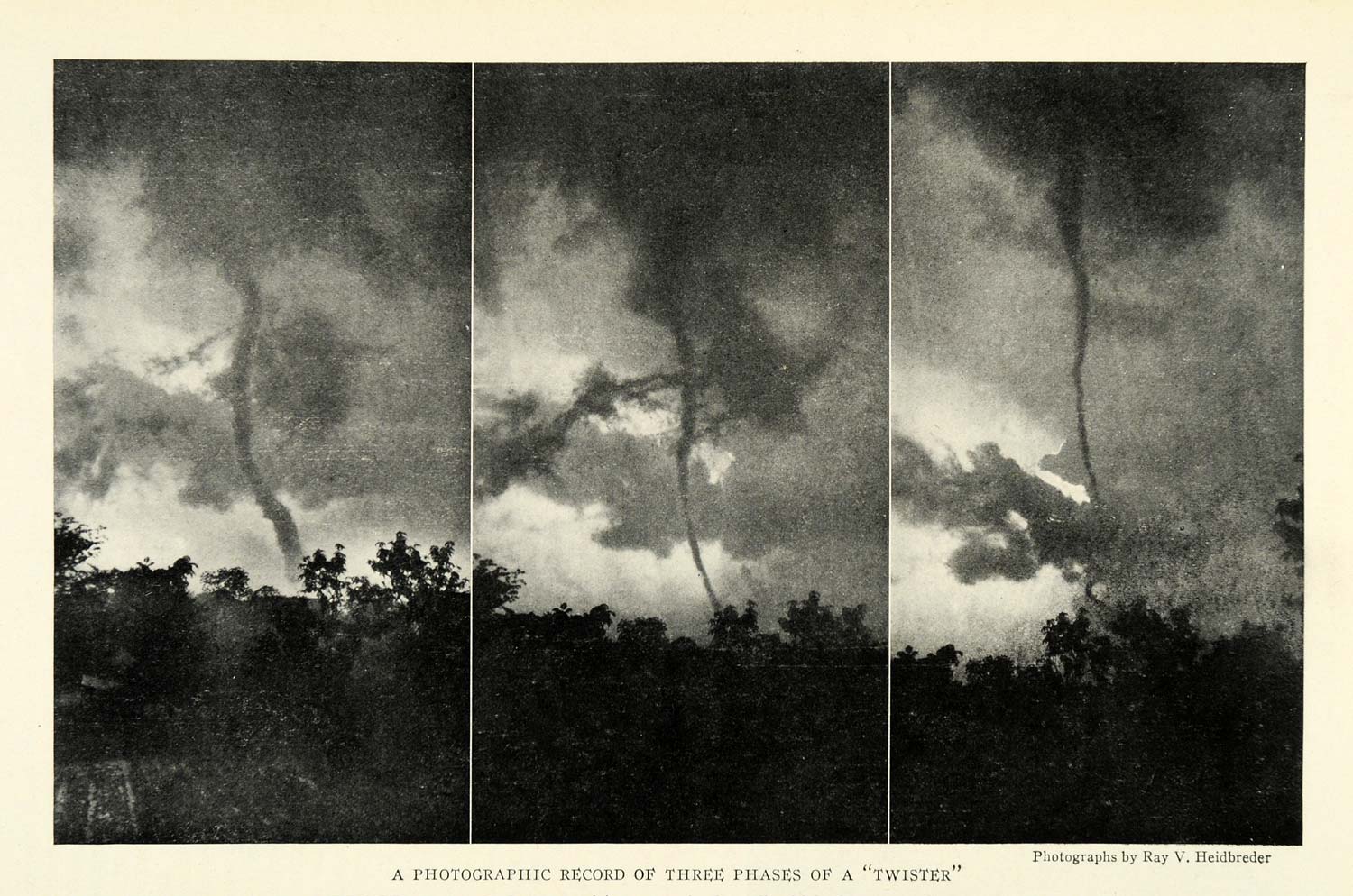 1923 Print Tornado Three Phases Photography Missouri Twister Natural NGM1