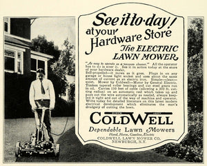 1926 Ad Antique Coldwell Power Push Electric Lawn Mowers Landscaping Tools NGM1