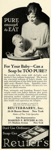 1923 Ad Reuter Barry Baby Soap Toiletries Infant Hygiene Bathing Harold NGM1