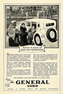 1926 Ad General Cord Rubber Tires Akron Ohio Antique Car Part Frederic NGM1