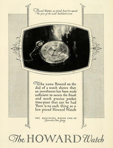 1926 Ad Antique Keystone Howard Pocket Watch Timepiece Riverside New Jersey NGM1