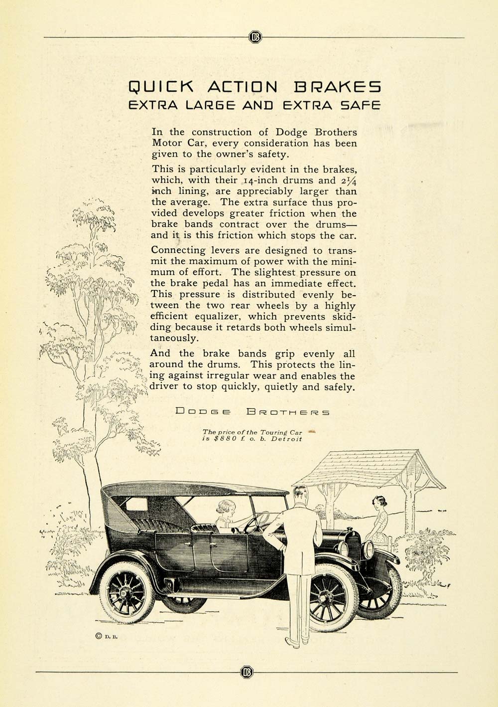 1923 Ad Antique Dodge Touring Motor Car Automobile Specifications Price NGM1