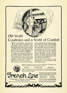 1923 Ad French Line Cruise Paris France Plymouth England Vacation French NGM1