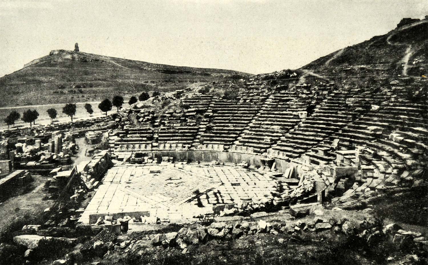 1922 Print Dionysus Theater Ruins Acropolis Structure Philopappos Monument NGM1