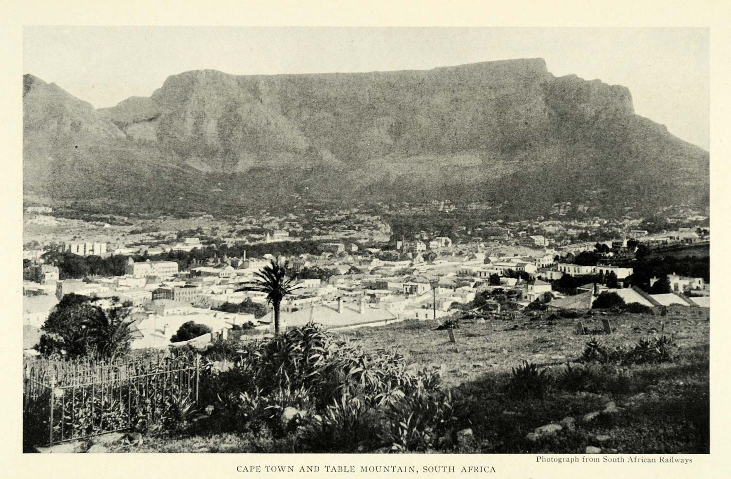 1922 Print Cape Town Table Mountain South Africa Peninsula National Park NGM1