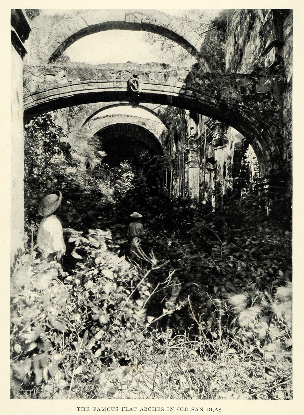 1922 Print Mexico Flat Arches San Blas Architecture Nayarit Mexico Ruins NGM1