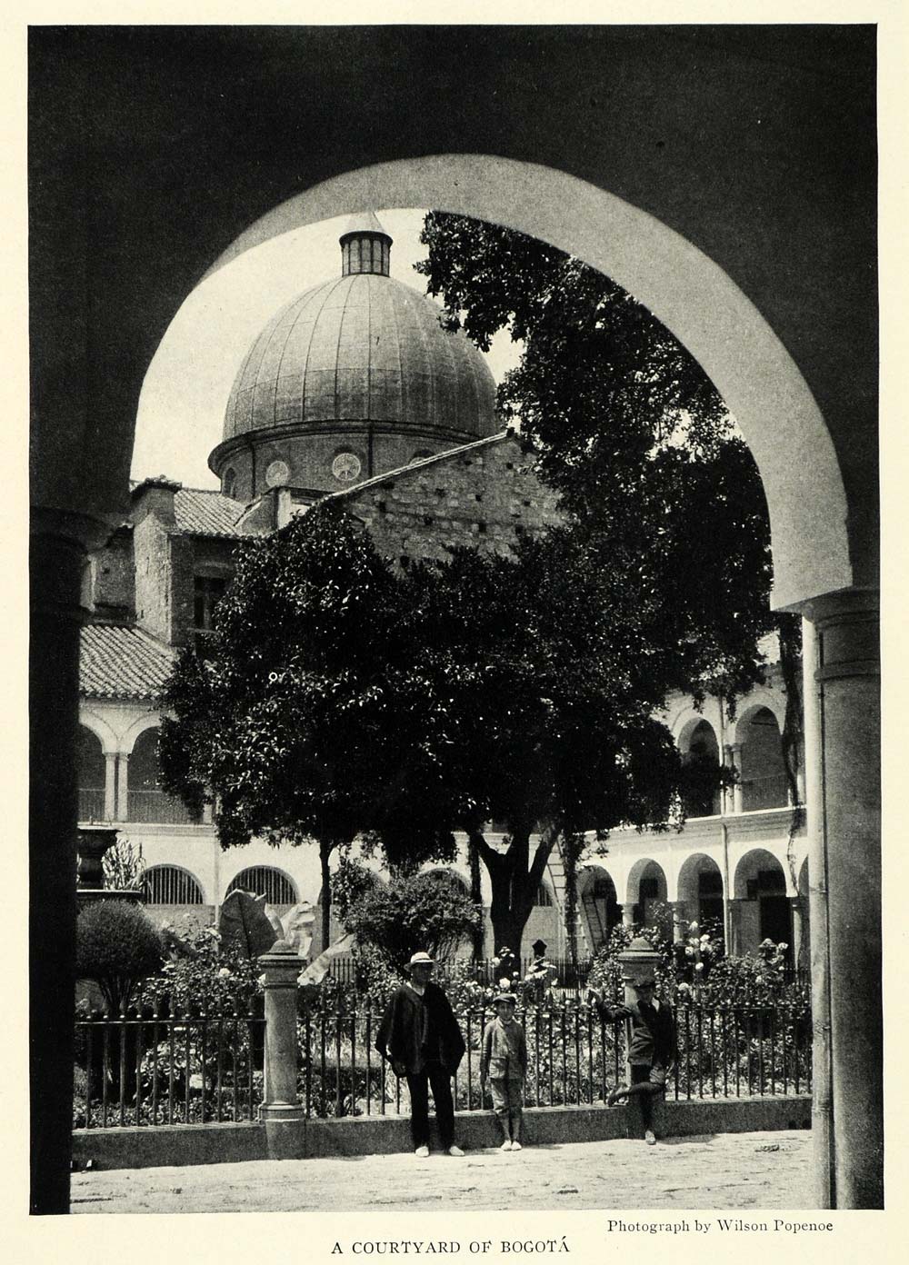 1926 Print Colombia Courtyard Bogota Wilson Popenoe Dome Rose Garden NGM1