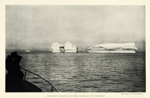 1925 Print Sailing Icebergs Joseph Gayer Snow Ice Sea Bowdoin Ship Arch NGM1