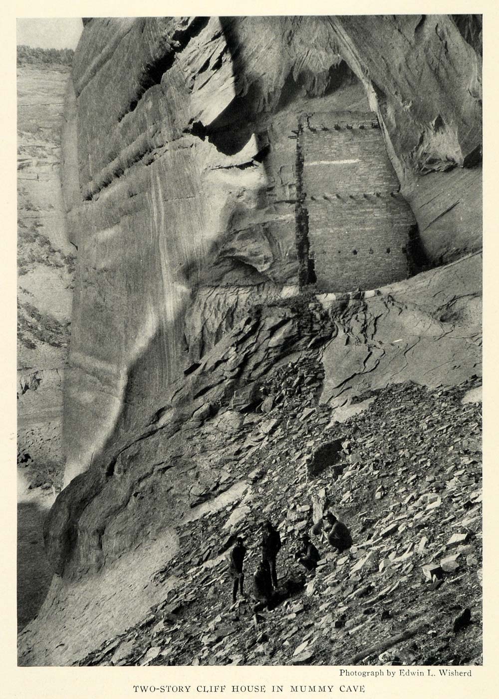 1925 Print Cliff House Mummy Cave Edwin Wisherd Dwelling Canyon de Chelly NGM1