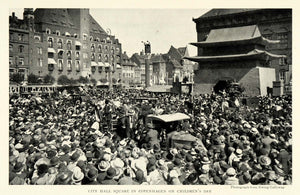 1922 Print City Hall Square Copenhagen Denmark Crowd Children's Day NGM1
