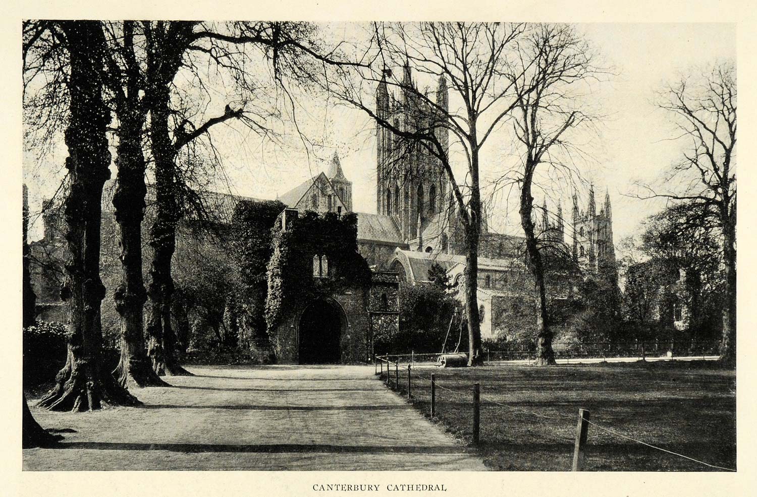 1922 Print Canterbury Cathedral England Kent Christian Architecture Middle NGM1