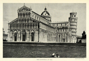 1922 Print Cathedral Pisa Italy Tower McLeish Piazza Duomo Architecture NGM1