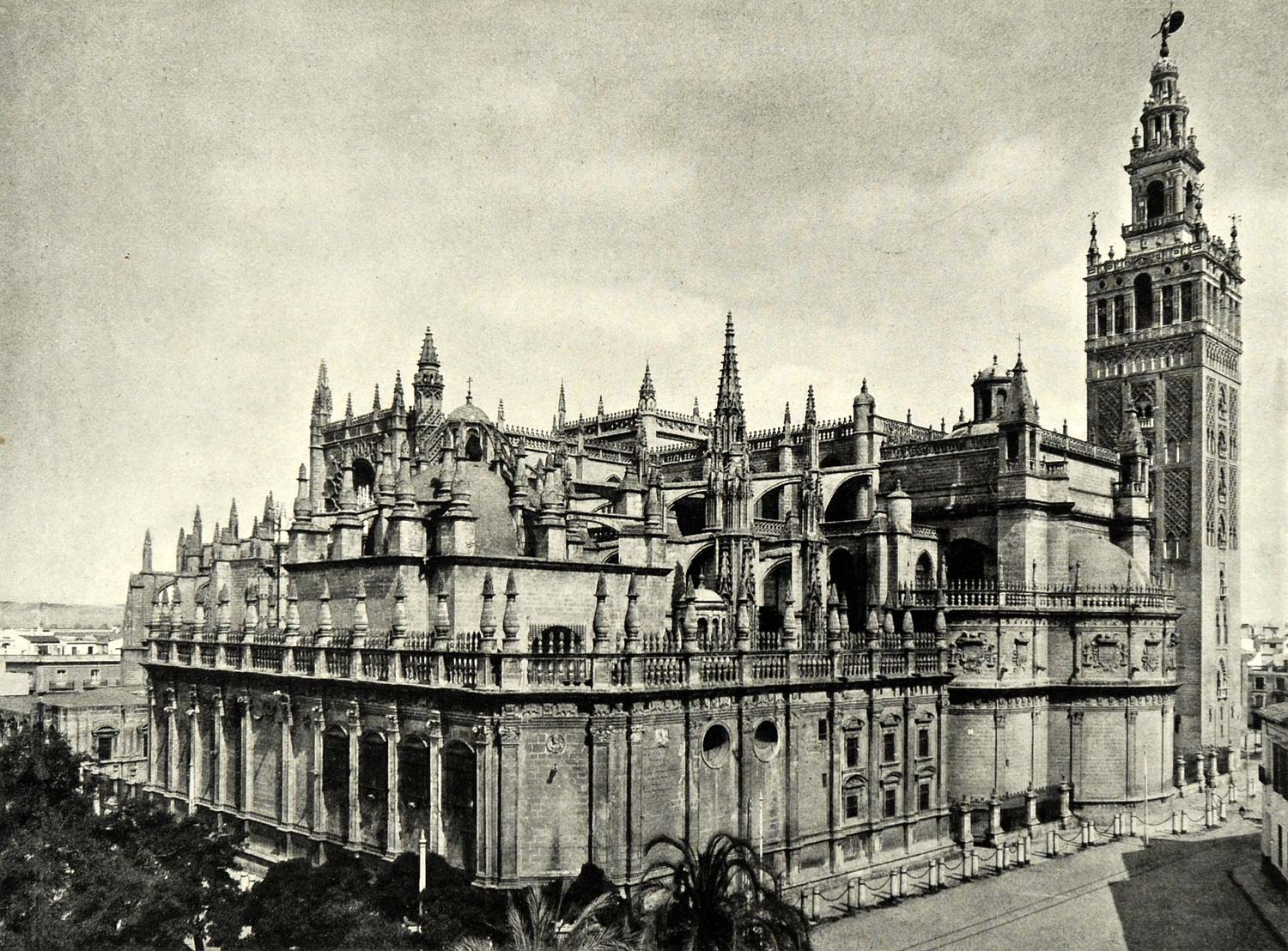 1922 Print Cathedral Seville Spire Tower Spain Gothic Sacristia Dome NGM1