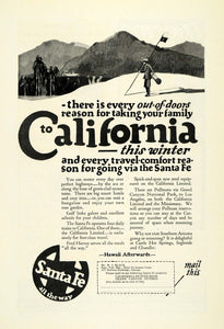 1922 Ad Santa Fe California Golfing Caddy Landscape Railroad Rail Train NGM1