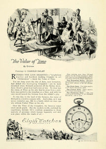 1922 Ad Elgin Watches Richard Lion Hearted Knights Kronos Delay National NGM1