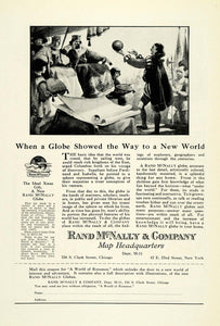 1922 Ad Rand McNally & Co Majesty Columbus World Globe Maps Chicago NGM1