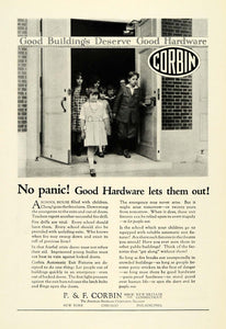 1922 Ad P & F Corbin Chicago Hardware Building School Children Door Handles NGM1