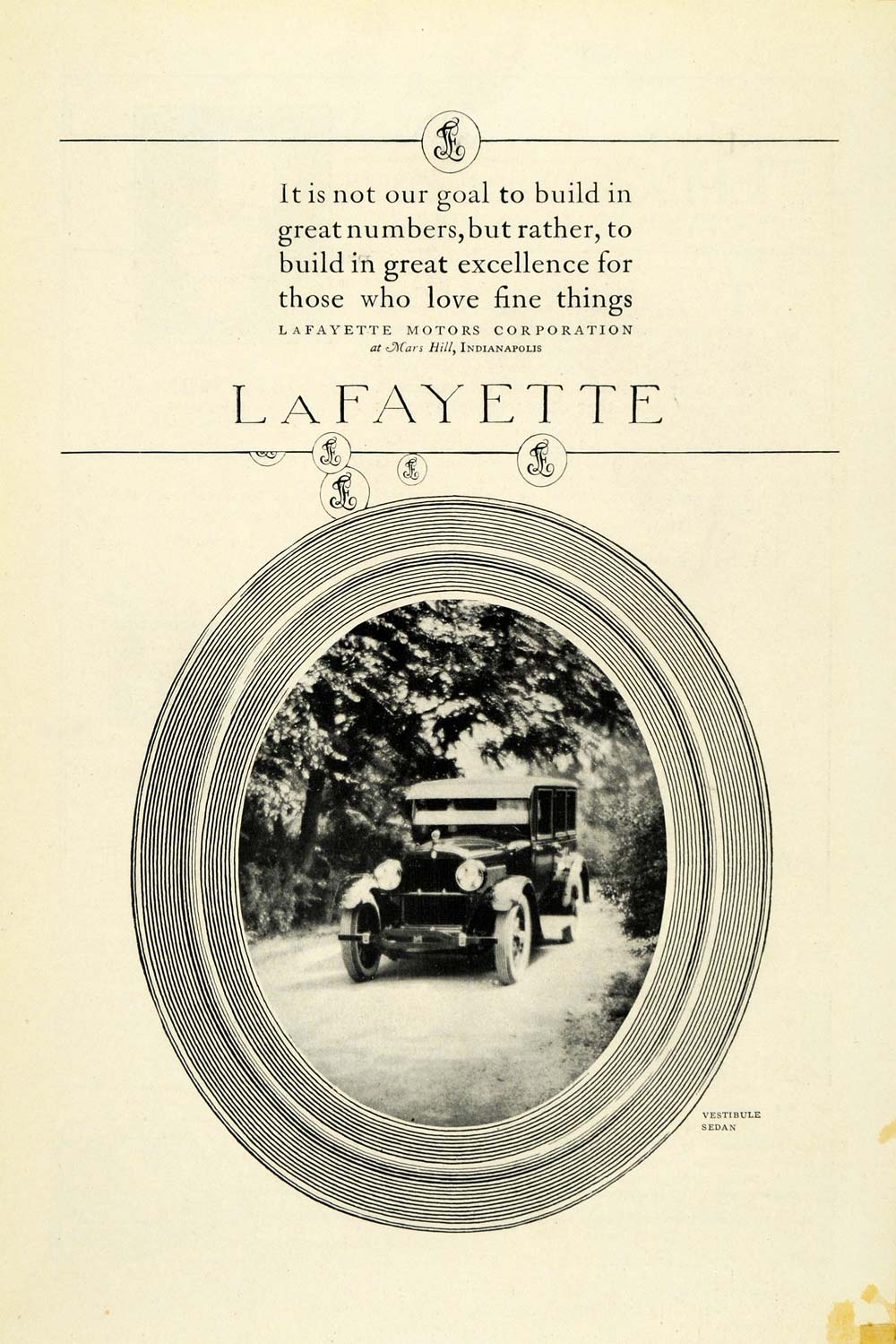 1922 Ad LaFayette Vestibule Sedan Automobile Motors Car Vehicle NGM1