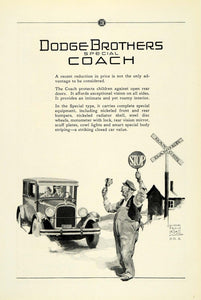 1925 Ad Dodge Brothers Special Coach Automobile Transit Man Stop Sign NGM1