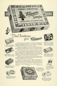 1925 Ad Christmas Confection Whitmans Sampler Chocolates Stephen F Son Inc NGM1