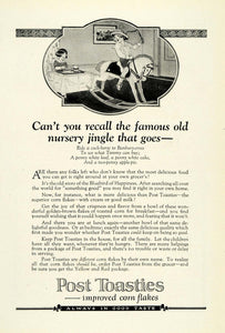 1922 Ad Post Toasties Corn Flakes Cereal Children Nursery Rocking Horse NGM1
