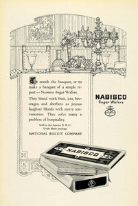 1921 Ad Nabisco Biscuit Co Sugar Wafers Banquet Fruits Sherbets Cookies NGM1