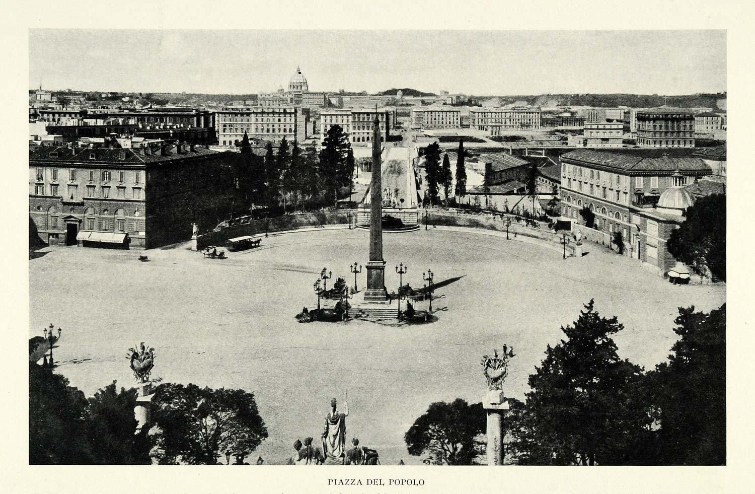 1922 Print Ancient Roman Architecture Piazza Del Popolo Augustus Mausoleum NGM2