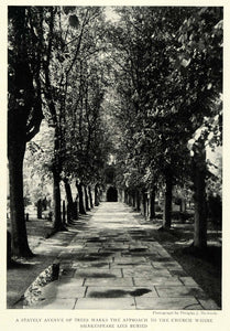 1922 Print Tree Lined Path William Shakespeare Burial Holy Trinity Church NGM2