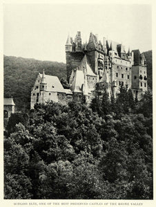 1922 Print Schloss Eltz Castle Germany Rhine Ancient Medieval Architecture NGM2