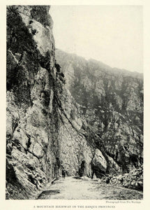 1922 Print Basque Spain Cliff Roadway Highway Horseback Riding Natural NGM2