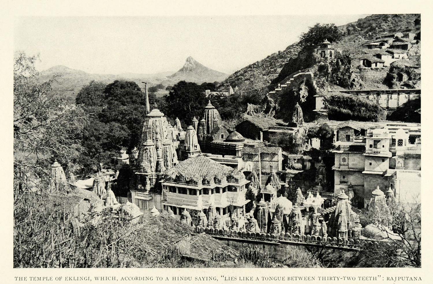 1921 Print Hindu Eklingji Temple Rajputana Kailashpuri India Architecture NGM2
