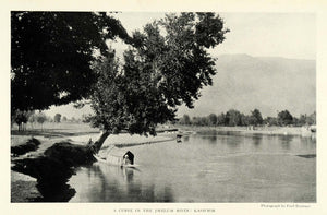 1921 Print Kashmir India Jhelum River Boats Fred Bremner Landscape NGM2
