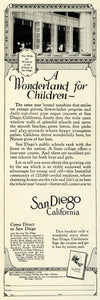 1924 Ad San Diego California Club Tourism Children Wonderland Chamber NGM2