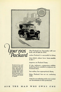 1925 Ad Antique Covered Convertible Packard Six Eight Ask the Man Who Owns NGM2