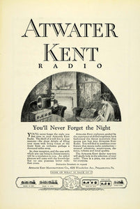 1925 Ad Atwater Kent Horn Radio Philadelphia NGM2