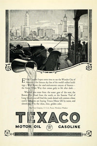 1924 Ad Texas Texaco Motor Oil Gasoline Antique Convertible Car New York NGM2