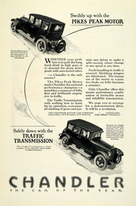 1924 Ad Antique Chandler Sedan Fisher Car Body Pikes Peak Travel Tourism NGM2