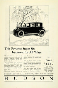 1924 Ad Antique Enclosed Hudson Super Six Coach Automobile Woman Driver NGM2
