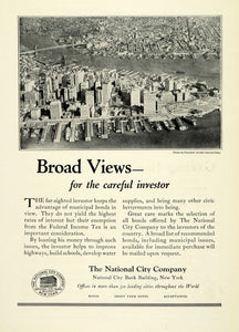 1924 Ad National City Bank Investing Federal Income Tax Loans Bonds NGM2