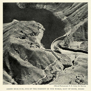 1924 Print Arrow Rock Dam Boise Idaho Reservoir United States Natural NGM2