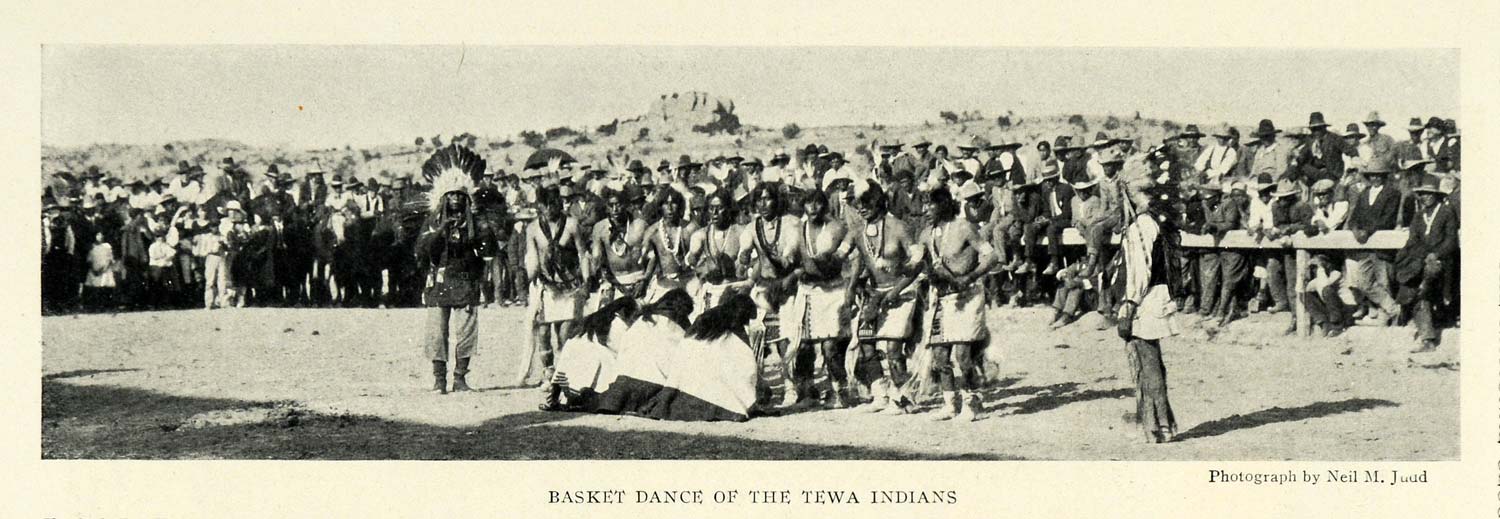 1924 Print Basket Dance Tewa Indians Gallup New Mexico Neil Judd Nude NGM2