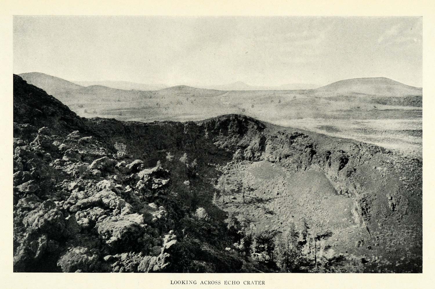 1924 Print Echo Crater Idaho Moon National Park Natural History Moonscape NGM2