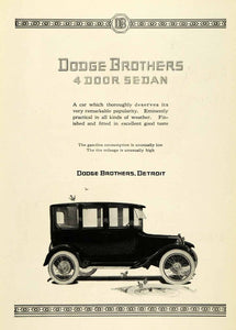 1921 Ad Dodge Brothers Sedan Detroit Michigan Automobile Vehicle Car NGM2