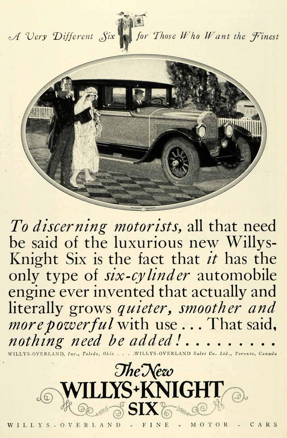 1925 Ad Willy Knight Six Automobile Willys-Overland Toronto Canada Clarence NGM2
