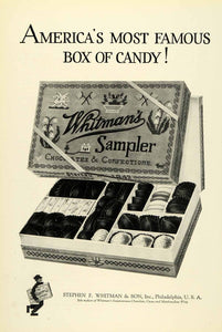 1925 Ad Stephen Whitman Chocolate Samper Confections Box Philadelphia Cocoa NGM2
