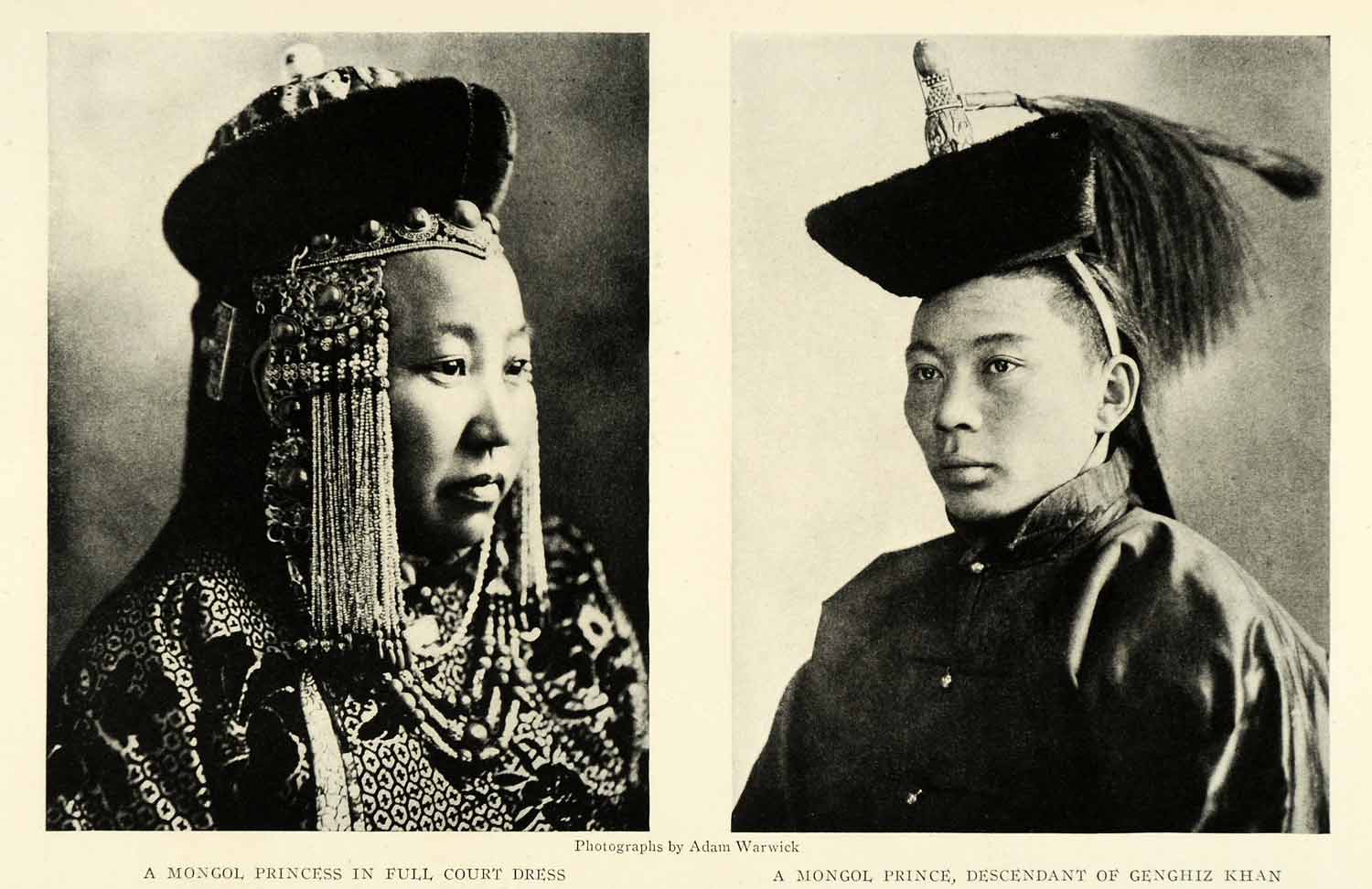 1921 Print Mongol Prince Princess Traditional Wear Costume Fashion Dre –  Period Paper Historic Art LLC